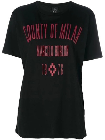 Marcelo Burlon County Of Milan Short Sleeve T-shirt In Black Bord
