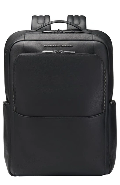 Porsche Design Roadster Leather Large Backpack In Black