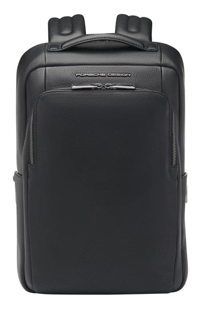 Porsche Design Roadster Water Resistant Leather Backpack In Black
