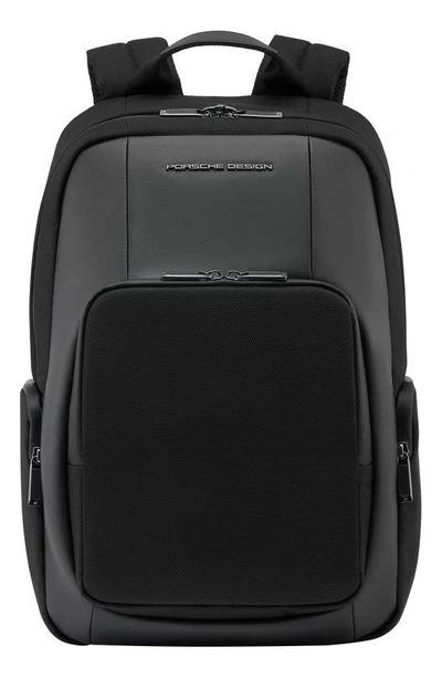 Porsche Design Roadster Small Water Resistant Nylon & Leather Backpack In Black