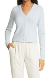 Vince Cashmere Cardigan In Light Heather Celestine