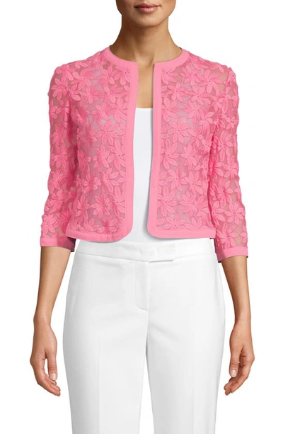 Anne Klein Lace Open Front Cardigan In Camellia