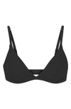 Skims Triangle Stretch-cotton Jersey Bralette In Soot