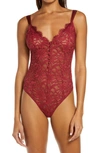 Free People Intimately Fp Bedroom Date Lace Bodysuit In Red