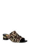 J. Reneé Banan Block Heel Sandal In Brown/ Black Animal Print