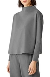 Eileen Fisher Funnel Neck Top In Slate