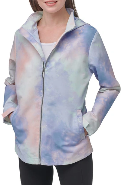 Marc New York Water Resistant Raincoat In Multi Tie Dye