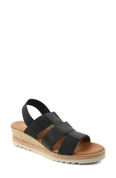 Andre Assous Prish Espadrille Sandal In Black Fabric