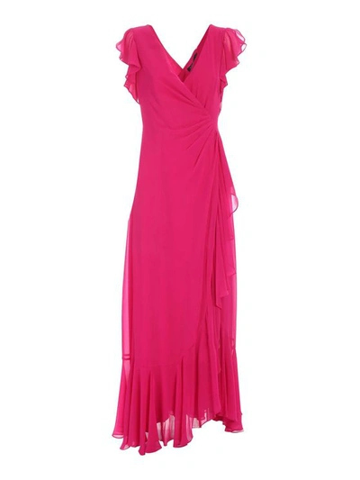 Ralph Lauren Lauren  Dress Lauren  Long Dress In Georgette In Pink
