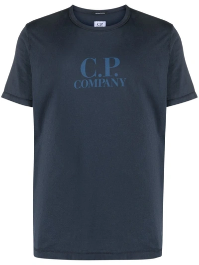 C.p. Company Mako Cotton Logo T-shirt In Dark Blue