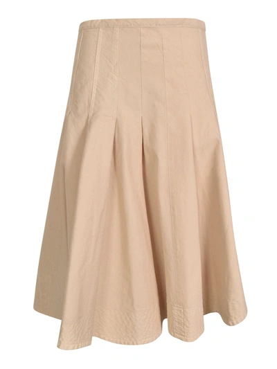 Barena Venezia Flared Midi Skirt In Ivory Color In Cream