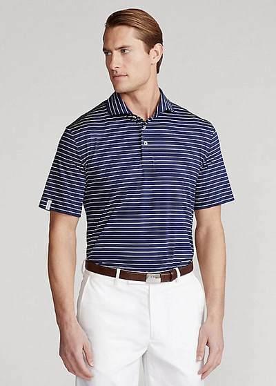 Ralph Lauren Classic Fit Performance Polo Shirt In French Navy/carmel Pink