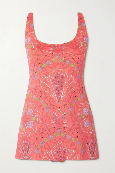 Emilio Pucci + Net Sustain Printed Stretch-econyl Swimsuit In Pink