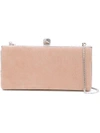 Jimmy Choo Celeste Suede Box Clutch Bag In Ballet Pink Mix