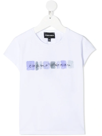 Emporio Armani Kids' Logo-print T-shirt In White