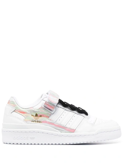 Adidas Originals Forum Low 皮质低帮运动鞋 In White,pink,green