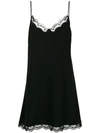 Chloé Chloe Parachute Silk Lace Trim Slip Dress In Black