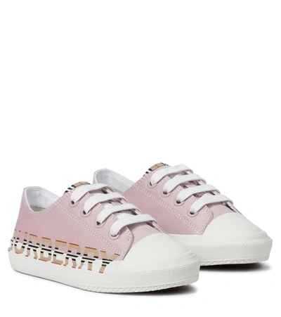 Burberry Girl s Larkhall Vintage Check Logo Low top Sneakers Toddler kids In Pink ModeSens