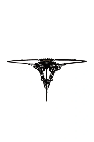 Kiki De Montparnasse Lace Ouvert Thong In Black