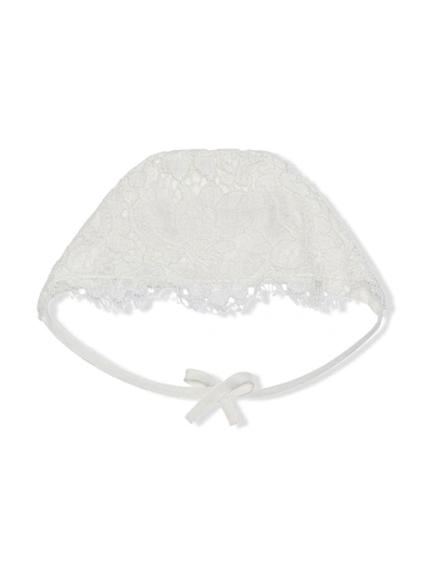 Dolce & Gabbana Babies' Lace-embroidered Silk Hat In White