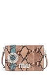 Miu Miu Python Clutch Bag With Jeweled Belt In Phard/ Giada