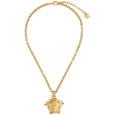 Versace Gold Thin 'la Medusa' Pendant Necklace