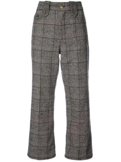 Marc Jacobs Creased Cropped Plaid Pants In Multicolour