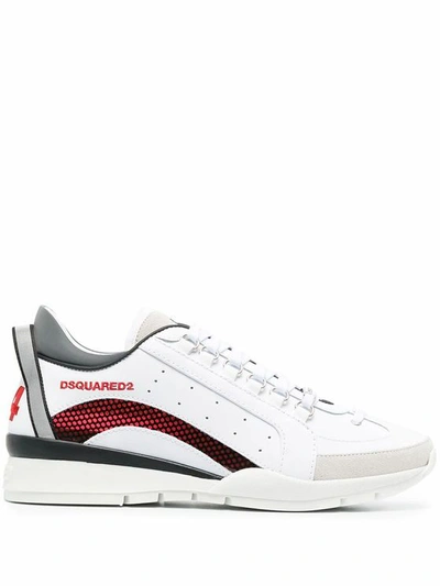 Dsquared2 Side Logo Perforated Sneakers In White