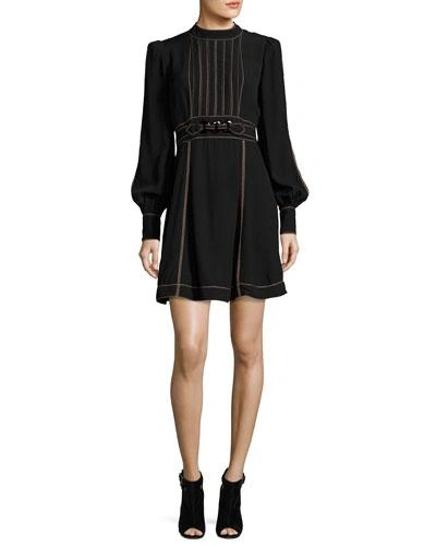 Marc Jacobs Long-sleeve Belted Minidress, Black | ModeSens