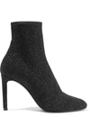 Giuseppe Zanotti Natalie Glittered Stretch-knit Sock Boots In Black