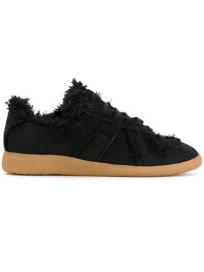 Maison Margiela Replica Low-top Shearling-lined Trainers In Black