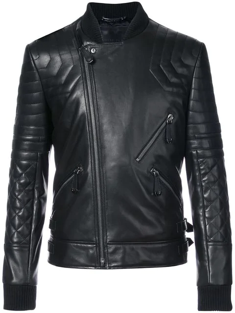 Philipp Plein Crystal Skull Biker Jacket In Black | ModeSens