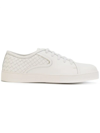 Bottega Veneta Bianco Intrecciato Nappa Dodger Sneaker In White