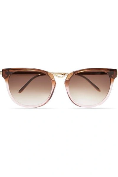 Thierry Lasry Gummy Cat-eye Acetate And Gold-plated Sunglasses In Pink