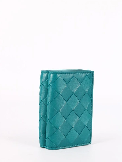 Bottega Veneta Tri-fold Mini Wallet In Green