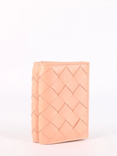 Bottega Veneta Tri-fold Mini Wallet In Pink