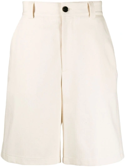 Jil Sander Embroidered-design Knee-length Shorts In Beige