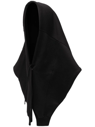 Balenciaga Logo-embroidered Hood In Black