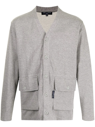 Comme Des Garçons Homme Deux Cotton Sweatshirt-style Cardigan In Grey