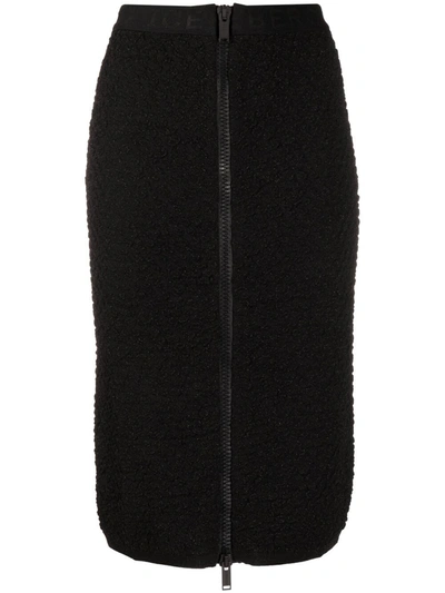 Iceberg Metallic-thread Mid-length Skirt In Black