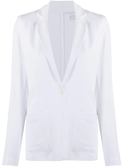 Majestic Single-breasted Fitted Blazer In White