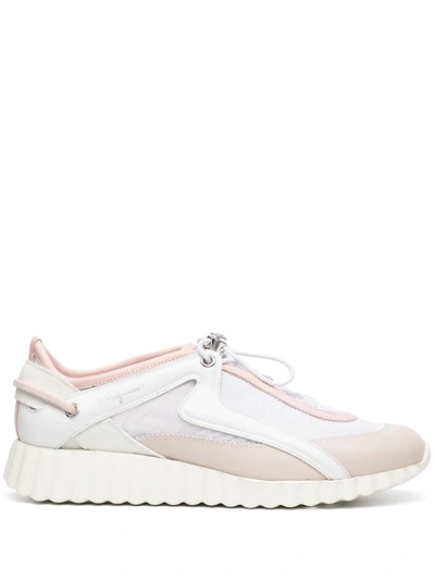 Ferragamo Pixie Panelled Low-top Sneakers In White