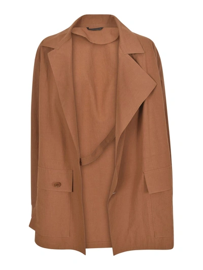 Y's Cotton Jacket In Tan Color In Tobacco