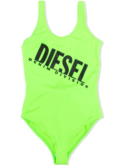 Diesel Kids' Miell Swimsuit In Lime Green