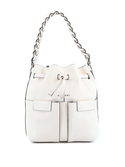 Orciani Tessa M Liberty Vanity Bucket Bag In White
