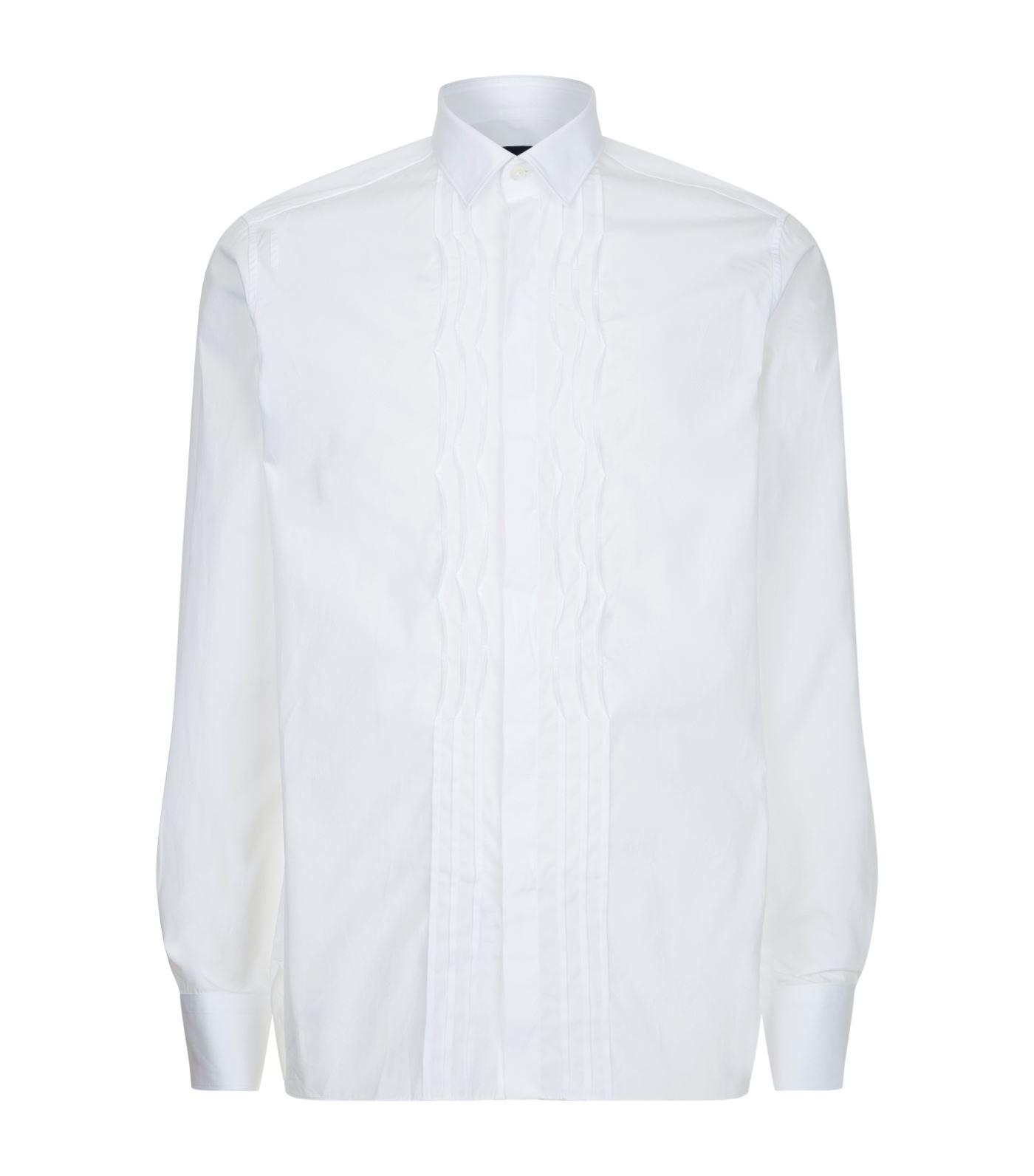 Lanvin Pintuck Front Collar Shirt In White | ModeSens