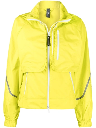 Adidas By Stella Mccartney Truepace Convertible Printed Recycled Ripstop Jacket In Bright Yellow