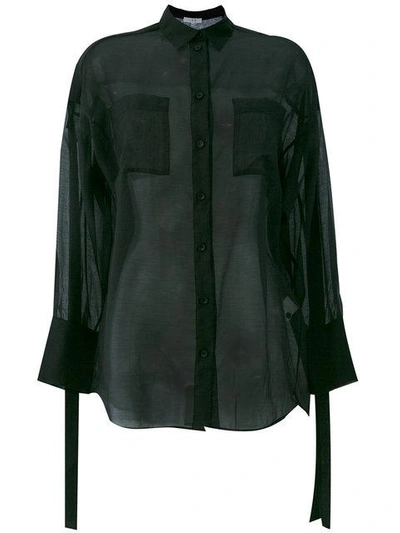 Iro Sheer Strap Detail Shirt  In Black