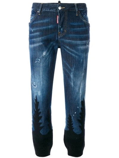 Dsquared2 Patterned Cool Girl Jeans In Blue
