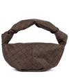 Bottega Veneta Jodie Mini Knotted Leather-trimmed Jacquard Tote In Fondant